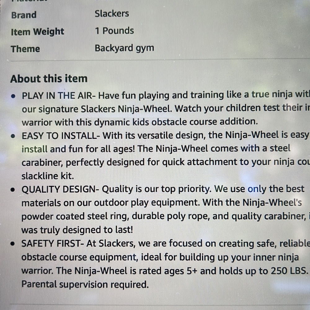 Slackers Ninja Wheel Outdoor Ninja Warrior Equipment - Picture 8 of 8